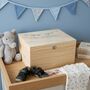 Personalised Blue Garland New Baby Keepsake Box, thumbnail 3 of 11