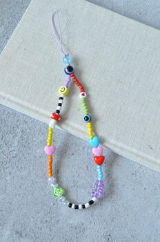 Custom Shroom Beaded Phone Strap, 2 of 4