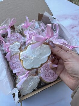 Baby Pink Baby Shower Biscuit Favours, 8 of 12