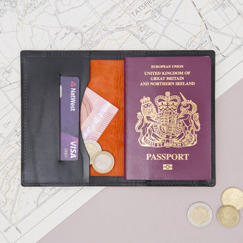Personalised Luxury Leather And Suede Passport Wallet, 4 of 8