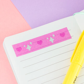 Pink Holographic Star And Heart Washi Tape, 5 of 6