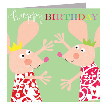 Happy Birthday Gleeful Mice Greetings Card, 2 of 5