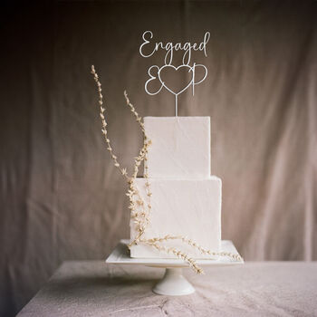 Engaged Cake Topper With Initials, 4 of 5