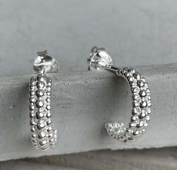 Sterling Silver Bobble Hoops, 2 of 6