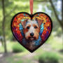 Lakeland Terrier Stained Glass Effect Heart Suncatcher, thumbnail 4 of 5