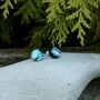 Blue Glass And Sterling Silver Stud Earrings, thumbnail 7 of 12