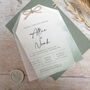 Sage Green Vellum Tag Wedding Invitations, thumbnail 1 of 6