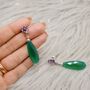 Green Onyx, Emerald, Amethyst Dangle Earrings, thumbnail 9 of 10