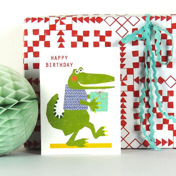 Happy Birthday Crocodile Mini Card, 5 of 5