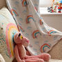 Soft Cosy Cuddly Kids Toddler Blanket Bee Rainbow Cream, thumbnail 2 of 5