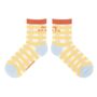 Yellow Gingham Print Ankle Socks, thumbnail 2 of 3