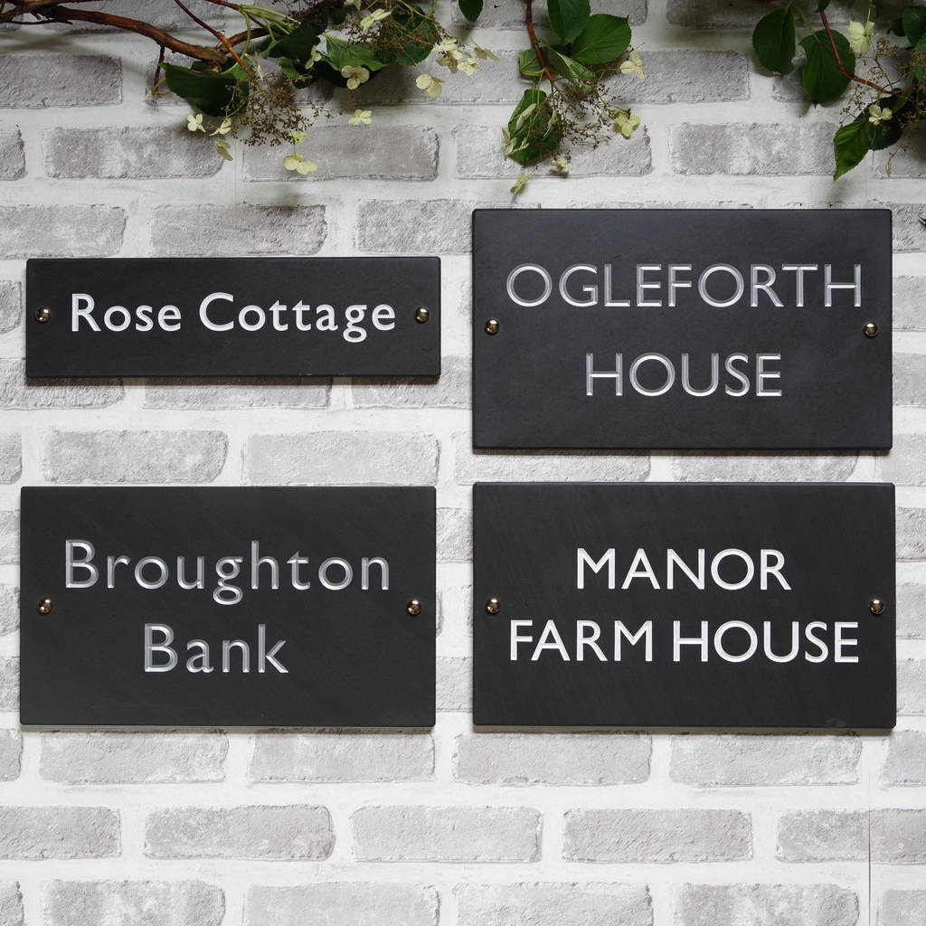 british slate house sign four sizes by marbletree