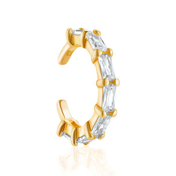 Cubic Zirconia Gold Plated Baguette Ear Cuff, 2 of 5