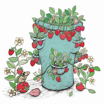 'Mouse And Strawberries' Print, 3 of 3