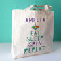 Eat Sleep Spin Repeat Personalised Gym Bag, thumbnail 1 of 1