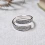 Floral Sterling Silver Adjustable Band Ring, thumbnail 1 of 7