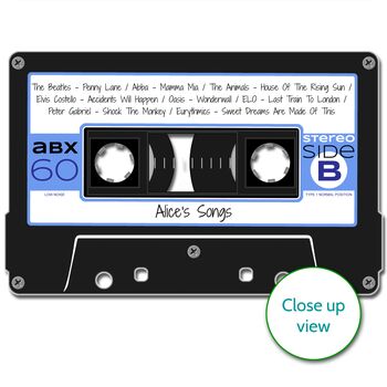 Personalised Cassette Mix Tape Print Music Lover Gift, 6 of 10