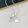 Sterling Silver Birthstone And Charm Necklace, thumbnail 3 of 6