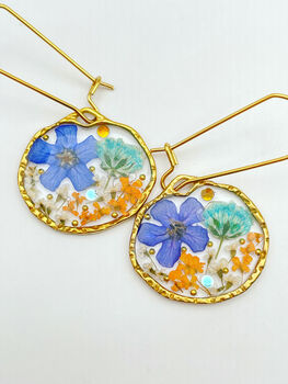 Dangle Earrings With Flowers In Vintage Colours, 5 of 11