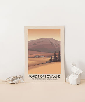 Forest Of Bowland Aonb Travel Poster Art Print, 3 of 8