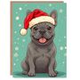 Grey French Bulldog Christmas Card, thumbnail 3 of 5
