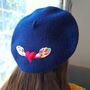 Winged Heart Hand Embroidered Adult Beret, thumbnail 2 of 4
