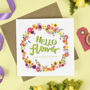 Hello Flower Birthday Card, 3 of 3