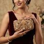 Gold Embroidered Rectangular Clutch Bag, thumbnail 1 of 11