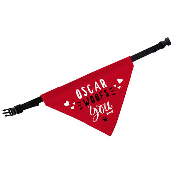 Personalised Woofs You Valentine's Day Dog Bandana, 5 of 5
