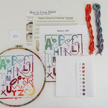 Rainbow, Alphabet, Cross Stitch, Wall Hanging Kit, 5 of 12