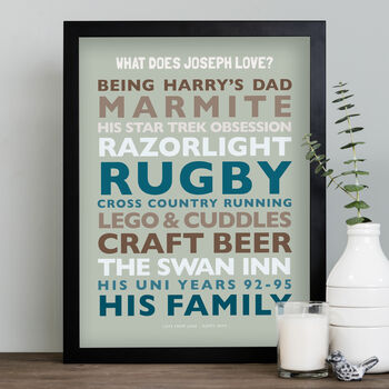 Personalised 'Loves' Art Print, 2 of 11