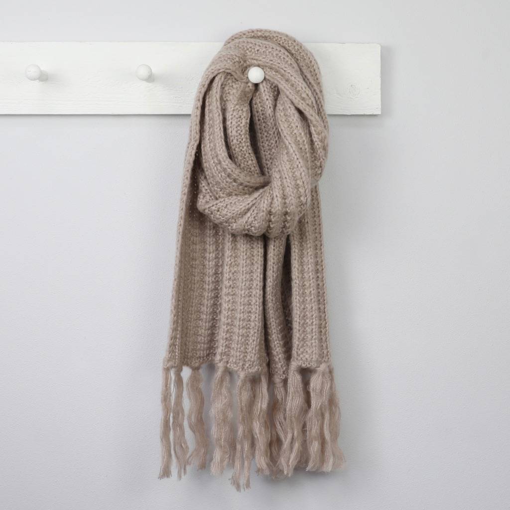 Knitted Scarf With Tassels By Lisa Angel