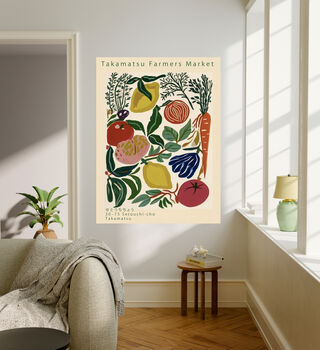 Japanese Farmers Market Art Print, 4 of 4