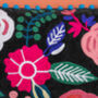 Black Floral Embroidered Cotton Velvet Cushion, thumbnail 3 of 8