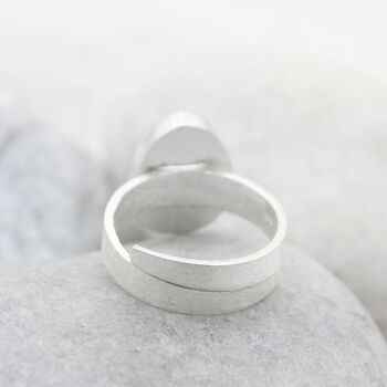 Aquamarine Gemstone Adjustable Sterling Silver Ring, 7 of 7