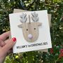 Baby's First Christmas 2025 Reindeer Decoration Card, thumbnail 1 of 3