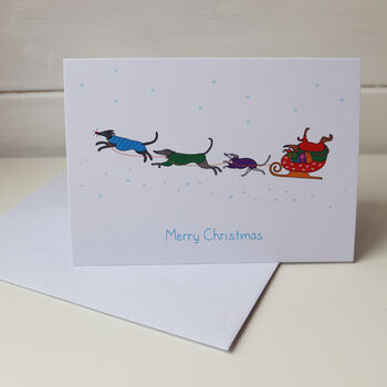 Dog Sleigh A6 Christmas Card, 2 of 2