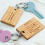 'The Day You Became My..' Cherry Wood Keyring, thumbnail 1 of 3
