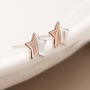 Sterling Silver And Rose Gold Star Stud Earrings – 5mm, thumbnail 4 of 6
