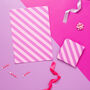 Pink Candy Striped Birthday Wrapping Paper, thumbnail 2 of 2