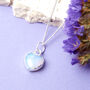 Sterling Silver Heart Opal Gemstone Necklace, thumbnail 1 of 7