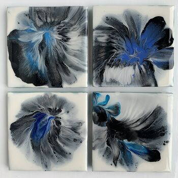 Sold Floral Modern Ceramic Coasters | Set Of Two/Four, 8 of 10