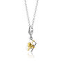 Sterling Silver Christmas Present Charm Necklace With Gold Bow, thumbnail 5 of 10