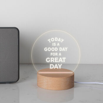 Engraved 'A Good Day For A Great Day' Mini Desk Lamp, 6 of 7