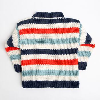 Toddler Striped Jumper Easy Knitting Kit, 2 of 8