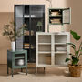 Tall Taylor Glass Cabinet In Panna Cotta, thumbnail 2 of 6