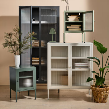 Tall Taylor Glass Cabinet In Panna Cotta, 2 of 6