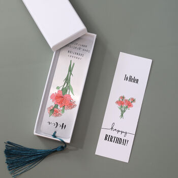 Personalised Birth Flower Bookmark, 10 of 12