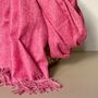 Fuchsia Pink Tassel Blanket Scarf, thumbnail 3 of 3
