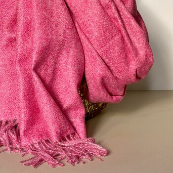 Fuchsia Pink Tassel Blanket Scarf, 3 of 3